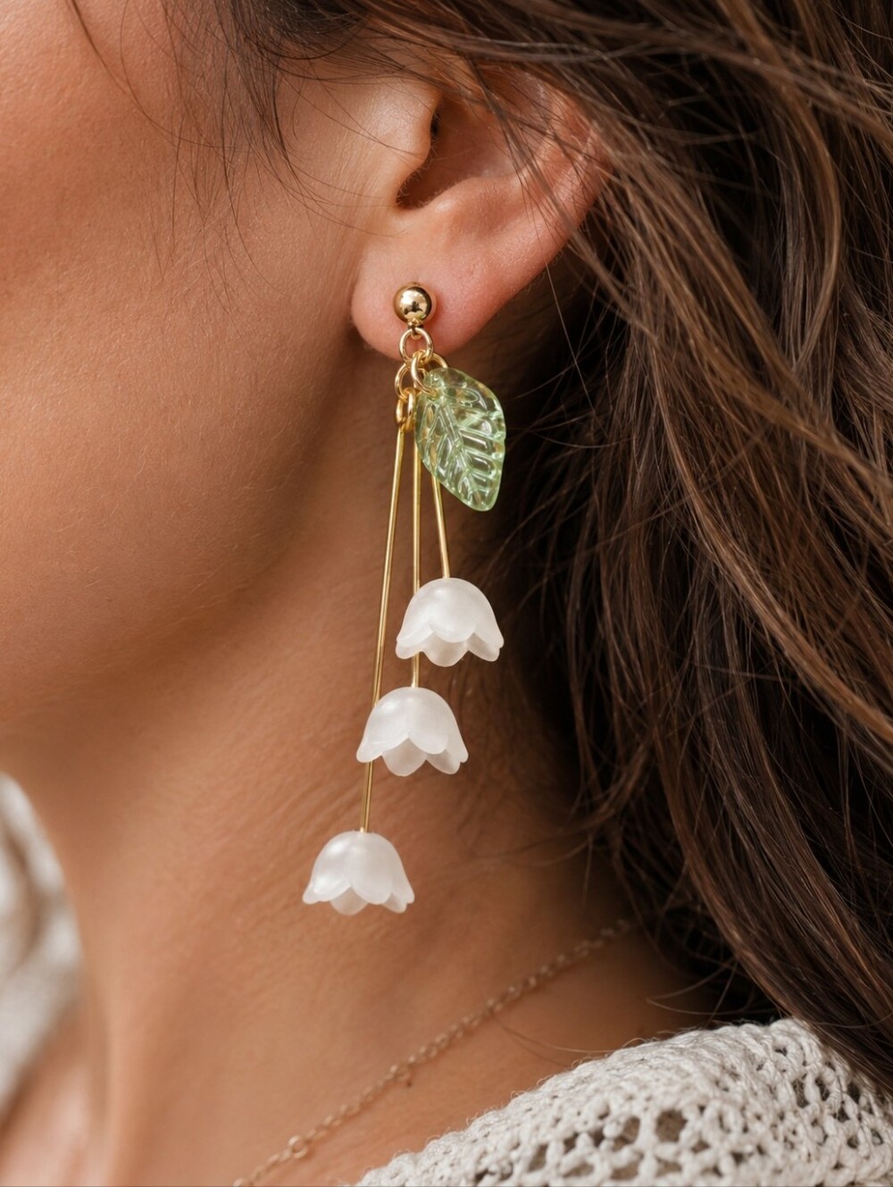 ANTHROPOLOGIE FLORAL BELLS DROP EARRINGS